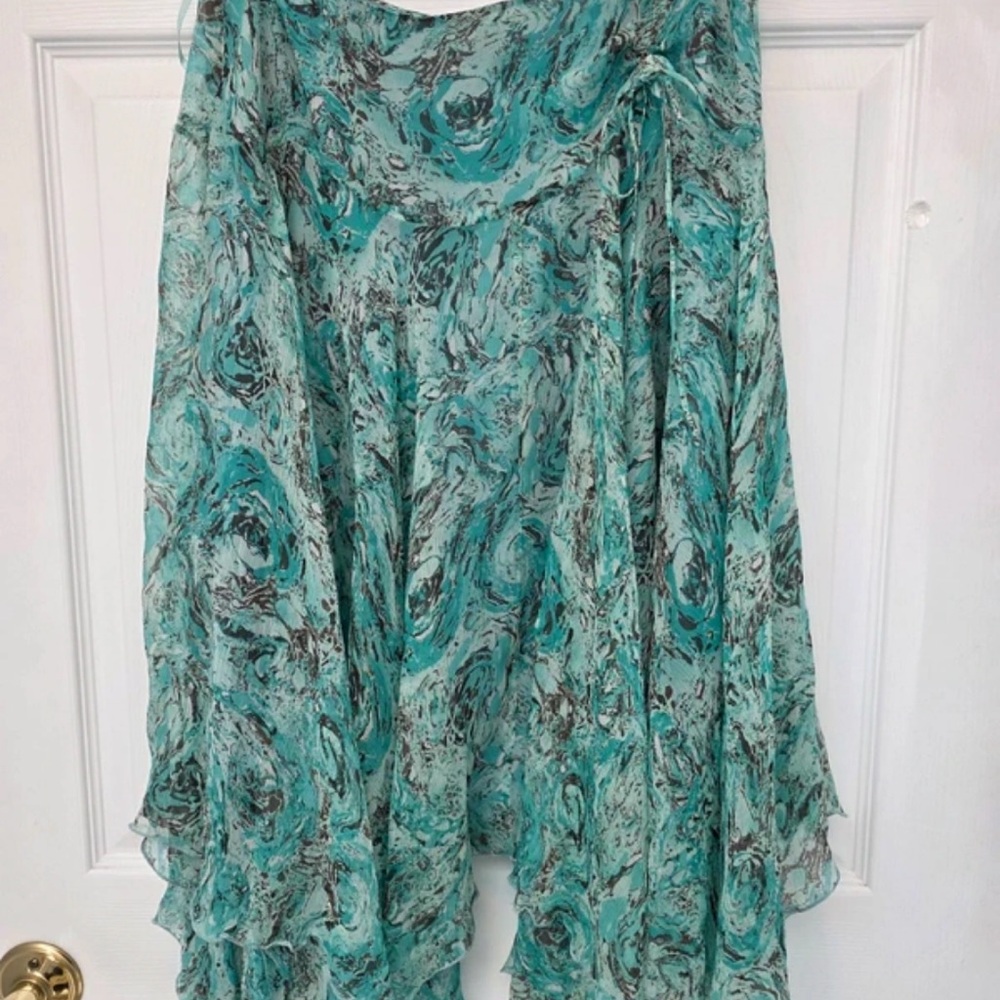 Nine West Asymmetrical Skirt in Teal and Gray